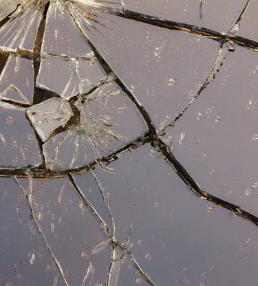 A photo of a shattered mirror